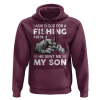 Father And Son Fishing Hoodie Asked God For A Fishing Partner Graphic