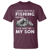 Father And Son Fishing T Shirt Asked God For A Fishing Partner Graphic