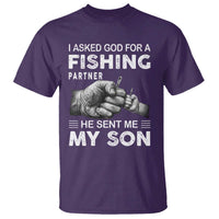 Father And Son Fishing T Shirt Asked God For A Fishing Partner Graphic