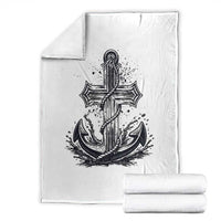 Faith Family Fishing Jesus Cross Anchor Throw Blanket Funny Christian Fisherman