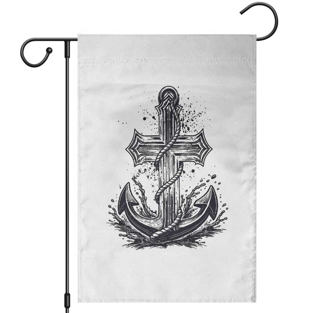 Faith Family Fishing Jesus Cross Anchor Garden Flag Funny Christian Fisherman