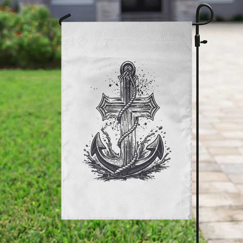 Faith Family Fishing Jesus Cross Anchor Garden Flag Funny Christian Fisherman