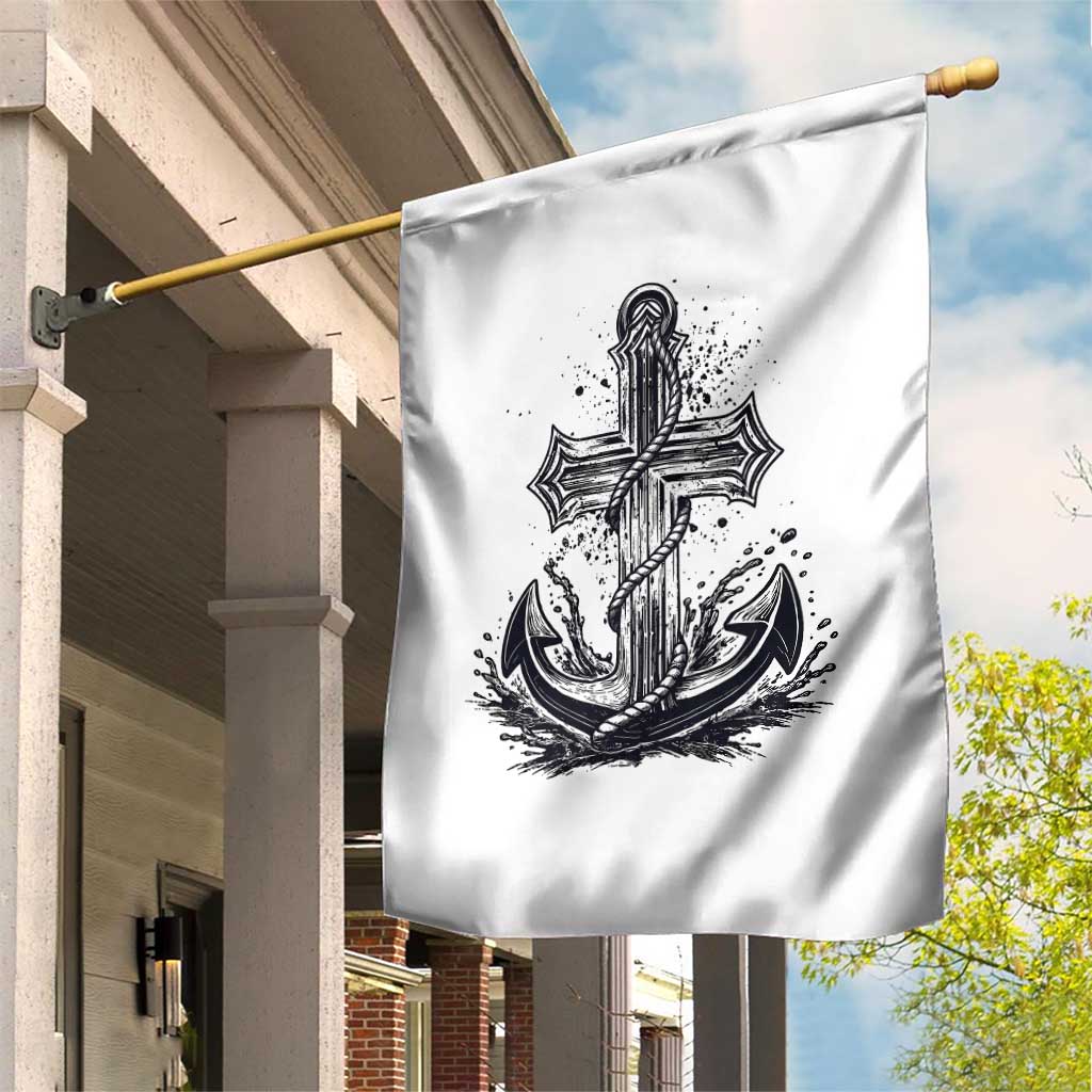 Faith Family Fishing Jesus Cross Anchor Garden Flag Funny Christian Fisherman