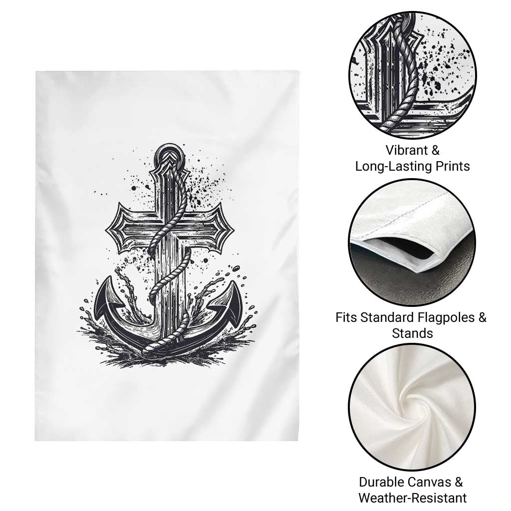 Faith Family Fishing Jesus Cross Anchor Garden Flag Funny Christian Fisherman