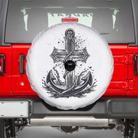 Faith Family Fishing Jesus Cross Anchor Spare Tire Cover Funny Christian Fisherman