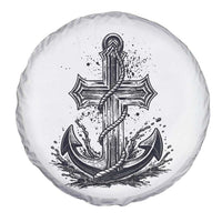 Faith Family Fishing Jesus Cross Anchor Spare Tire Cover Funny Christian Fisherman