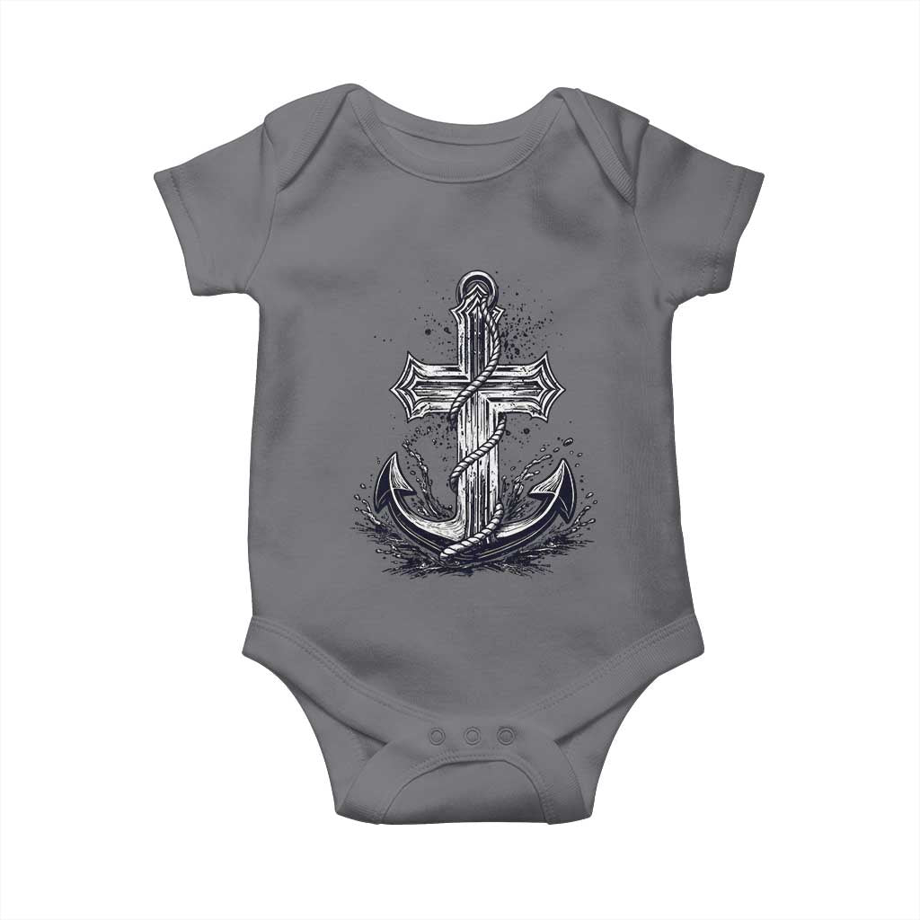 Faith Family Fishing Jesus Cross Anchor Baby Onesie Funny Christian Fisherman