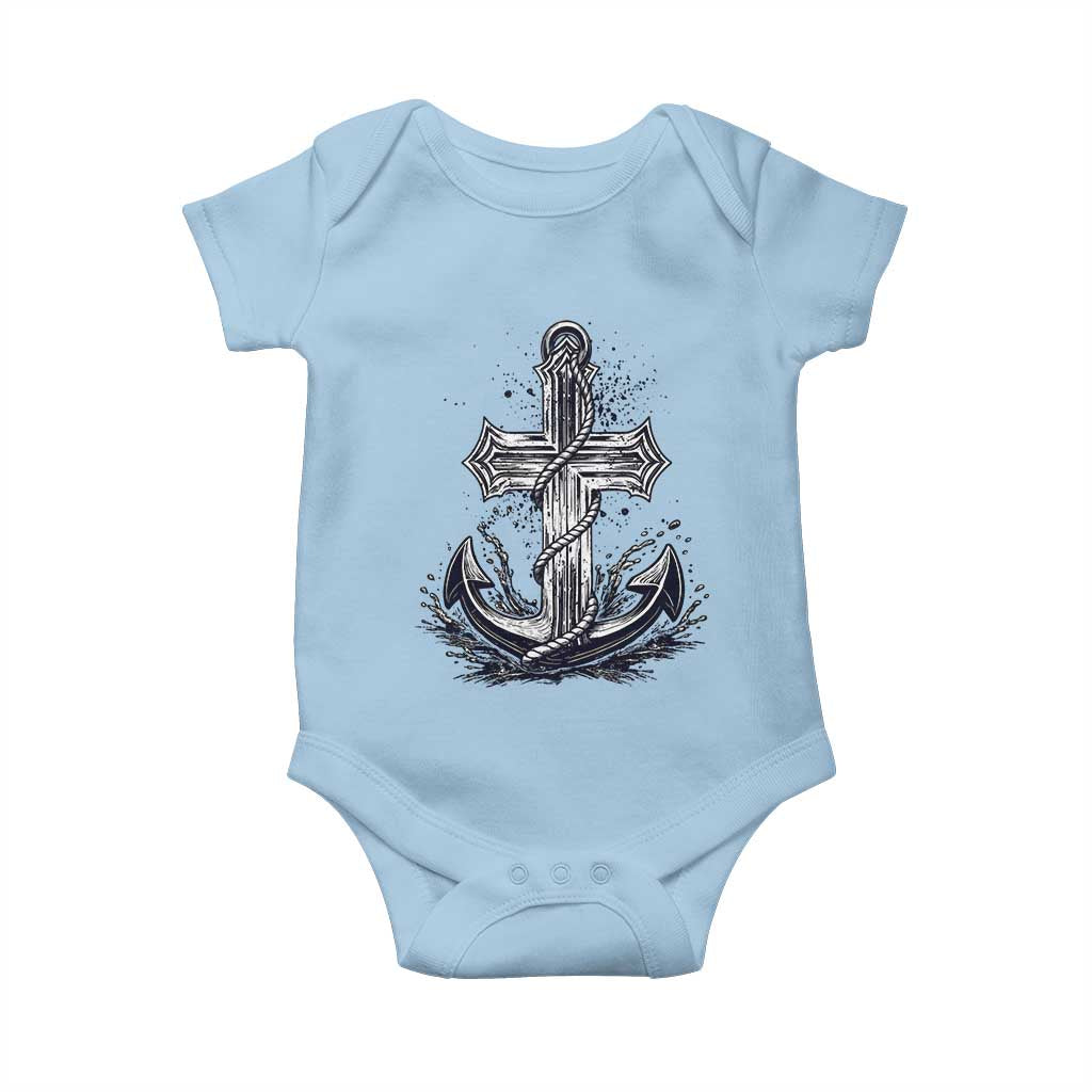 Faith Family Fishing Jesus Cross Anchor Baby Onesie Funny Christian Fisherman