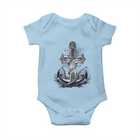 Faith Family Fishing Jesus Cross Anchor Baby Onesie Funny Christian Fisherman