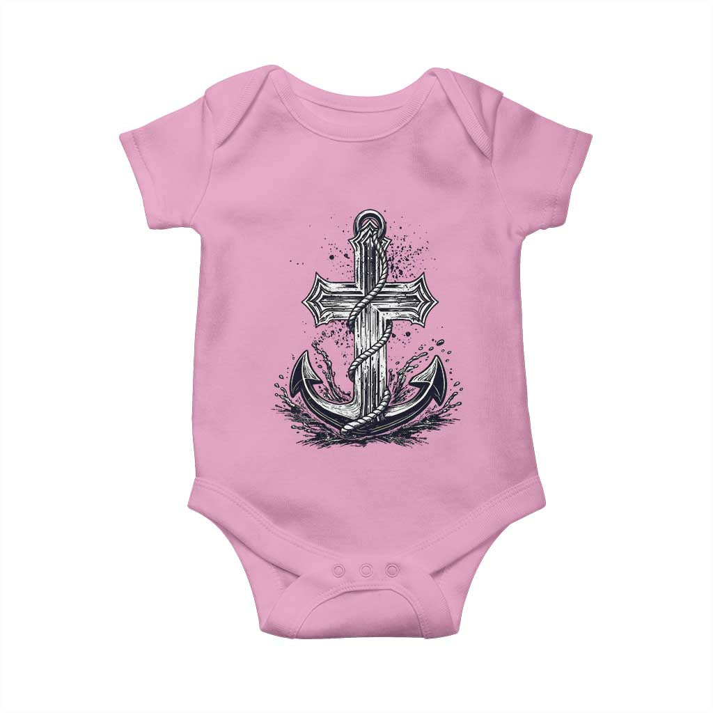 Faith Family Fishing Jesus Cross Anchor Baby Onesie Funny Christian Fisherman