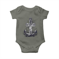 Faith Family Fishing Jesus Cross Anchor Baby Onesie Funny Christian Fisherman