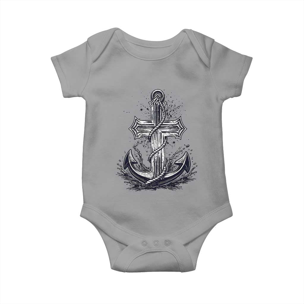 Faith Family Fishing Jesus Cross Anchor Baby Onesie Funny Christian Fisherman