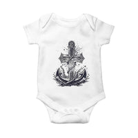 Faith Family Fishing Jesus Cross Anchor Baby Onesie Funny Christian Fisherman