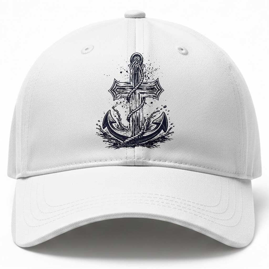 Faith Family Fishing Jesus Cross Anchor Baseball Cap Funny Christian Fisherman