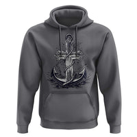 Faith Family Fishing Jesus Cross Anchor Hoodie Funny Christian Fisherman