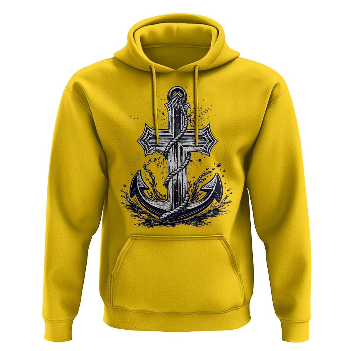 Faith Family Fishing Jesus Cross Anchor Hoodie Funny Christian Fisherman