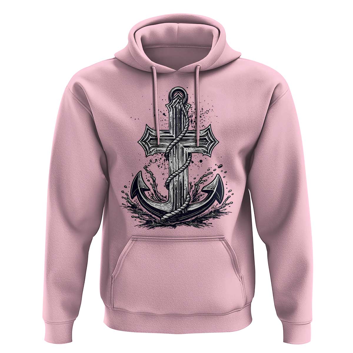 Faith Family Fishing Jesus Cross Anchor Hoodie Funny Christian Fisherman
