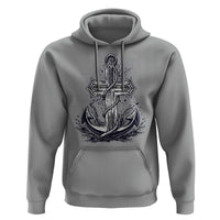 Faith Family Fishing Jesus Cross Anchor Hoodie Funny Christian Fisherman