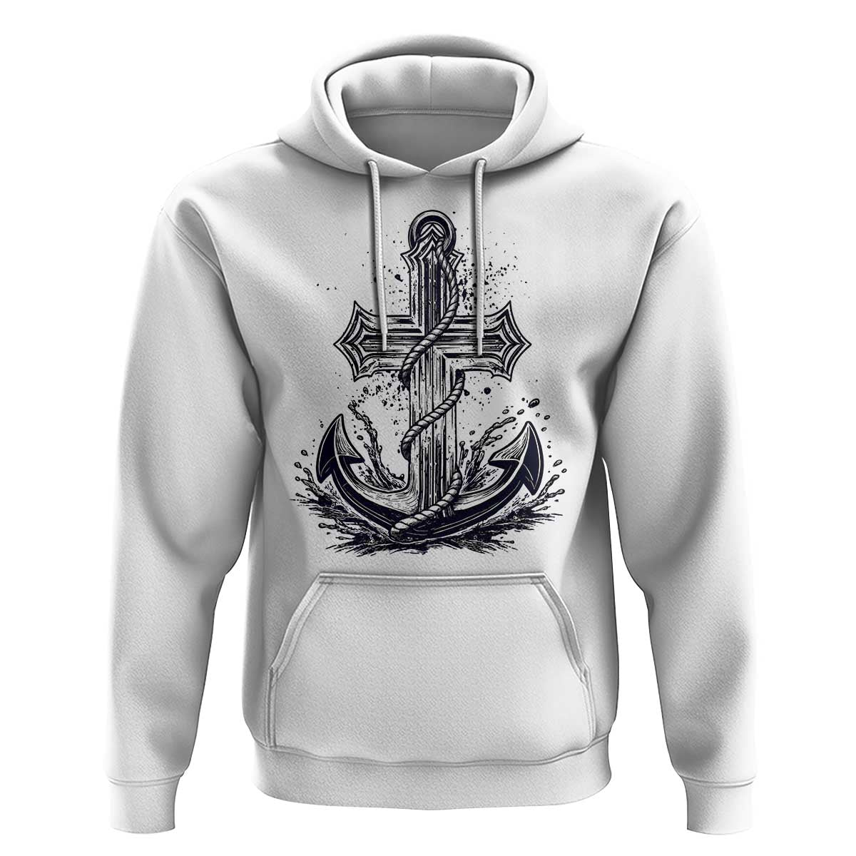 Faith Family Fishing Jesus Cross Anchor Hoodie Funny Christian Fisherman