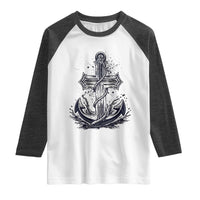 Faith Family Fishing Jesus Cross Anchor Raglan Shirt Funny Christian Fisherman