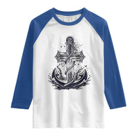 Faith Family Fishing Jesus Cross Anchor Raglan Shirt Funny Christian Fisherman