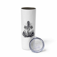 Faith Family Fishing Jesus Cross Anchor Skinny Tumbler Funny Christian Fisherman