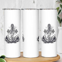 Faith Family Fishing Jesus Cross Anchor Skinny Tumbler Funny Christian Fisherman