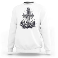 Faith Family Fishing Jesus Cross Anchor Sweatshirt Funny Christian Fisherman