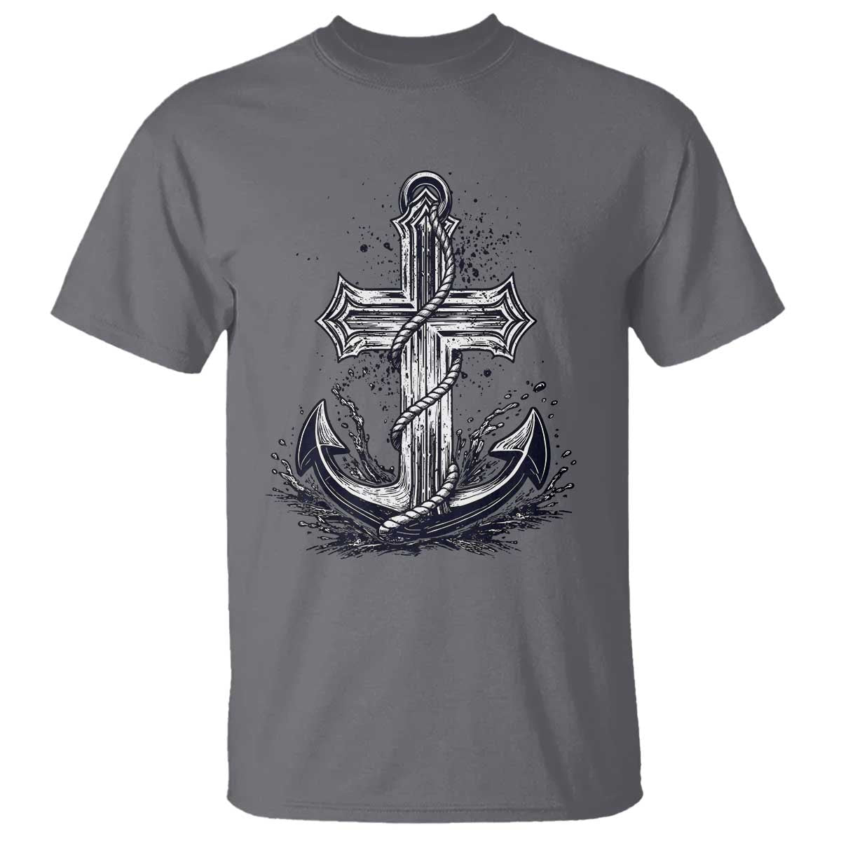 Faith Family Fishing Jesus Cross Anchor T Shirt Funny Christian Fisherman