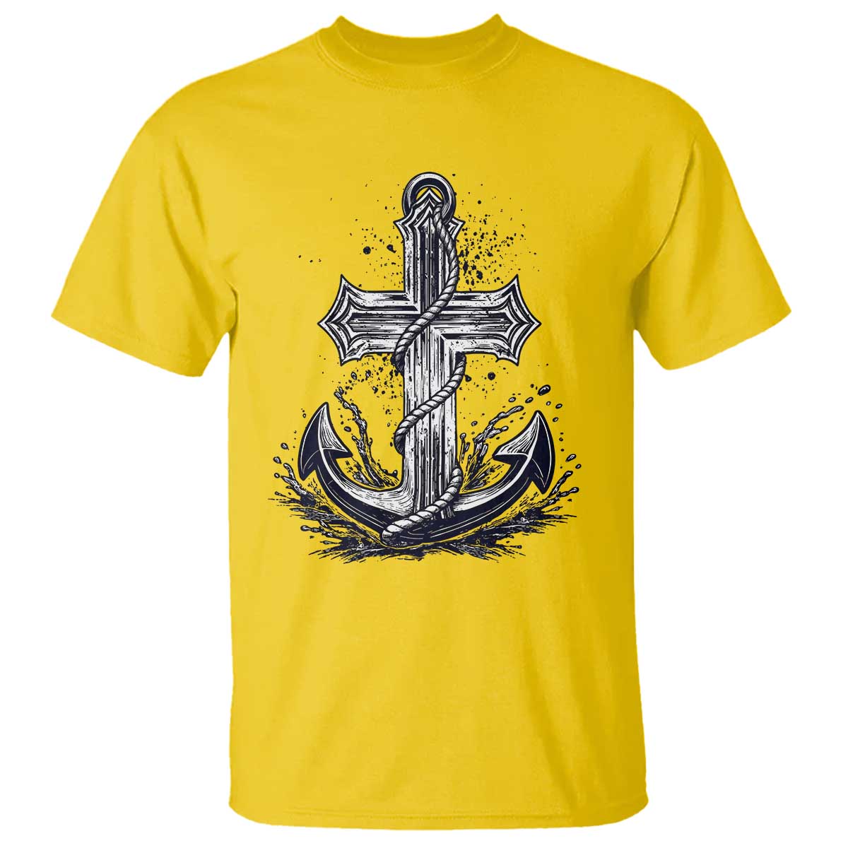 Faith Family Fishing Jesus Cross Anchor T Shirt Funny Christian Fisherman
