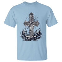 Faith Family Fishing Jesus Cross Anchor T Shirt Funny Christian Fisherman