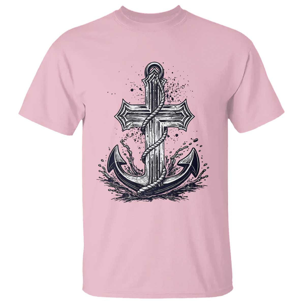 Faith Family Fishing Jesus Cross Anchor T Shirt Funny Christian Fisherman