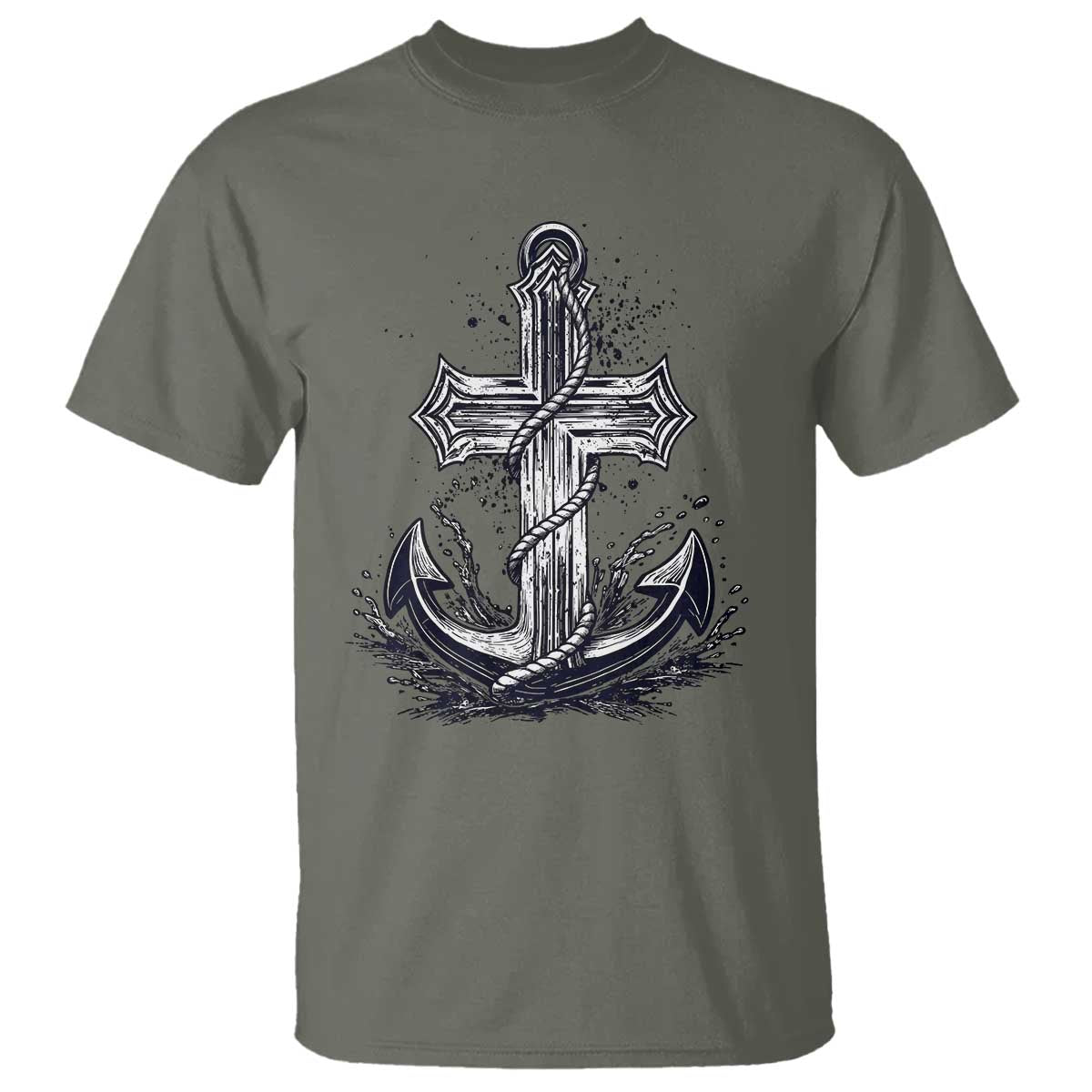 Faith Family Fishing Jesus Cross Anchor T Shirt Funny Christian Fisherman