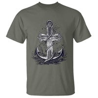Faith Family Fishing Jesus Cross Anchor T Shirt Funny Christian Fisherman