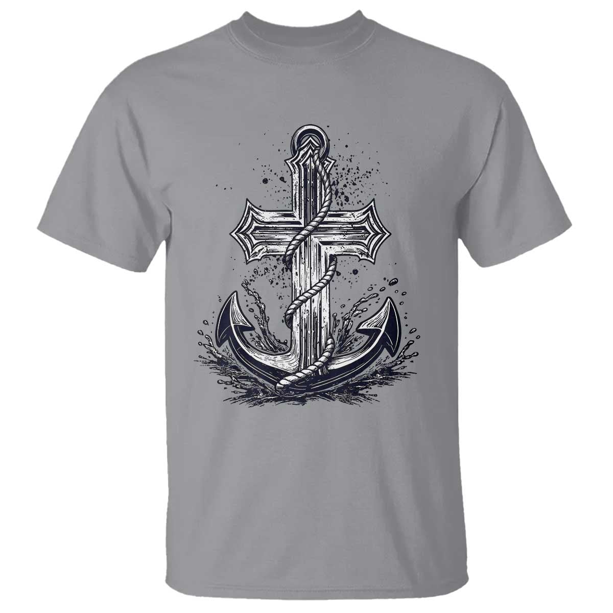 Faith Family Fishing Jesus Cross Anchor T Shirt Funny Christian Fisherman