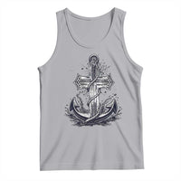 Faith Family Fishing Jesus Cross Anchor Tank Top Funny Christian Fisherman