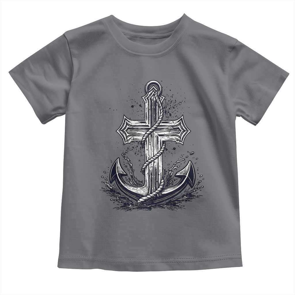 Faith Family Fishing Jesus Cross Anchor Toddler T Shirt Funny Christian Fisherman