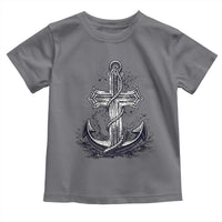 Faith Family Fishing Jesus Cross Anchor Toddler T Shirt Funny Christian Fisherman