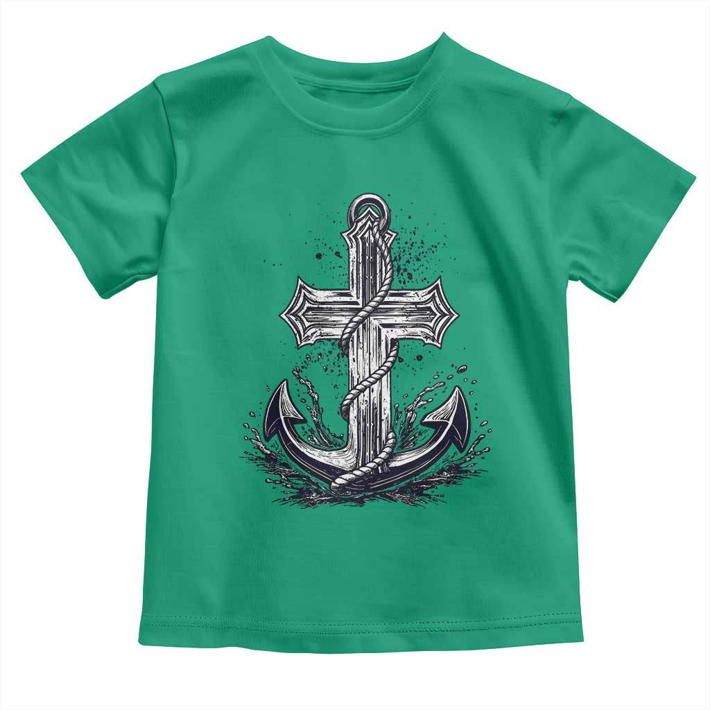 Faith Family Fishing Jesus Cross Anchor Toddler T Shirt Funny Christian Fisherman