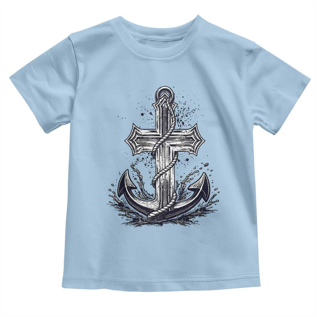 Faith Family Fishing Jesus Cross Anchor Toddler T Shirt Funny Christian Fisherman