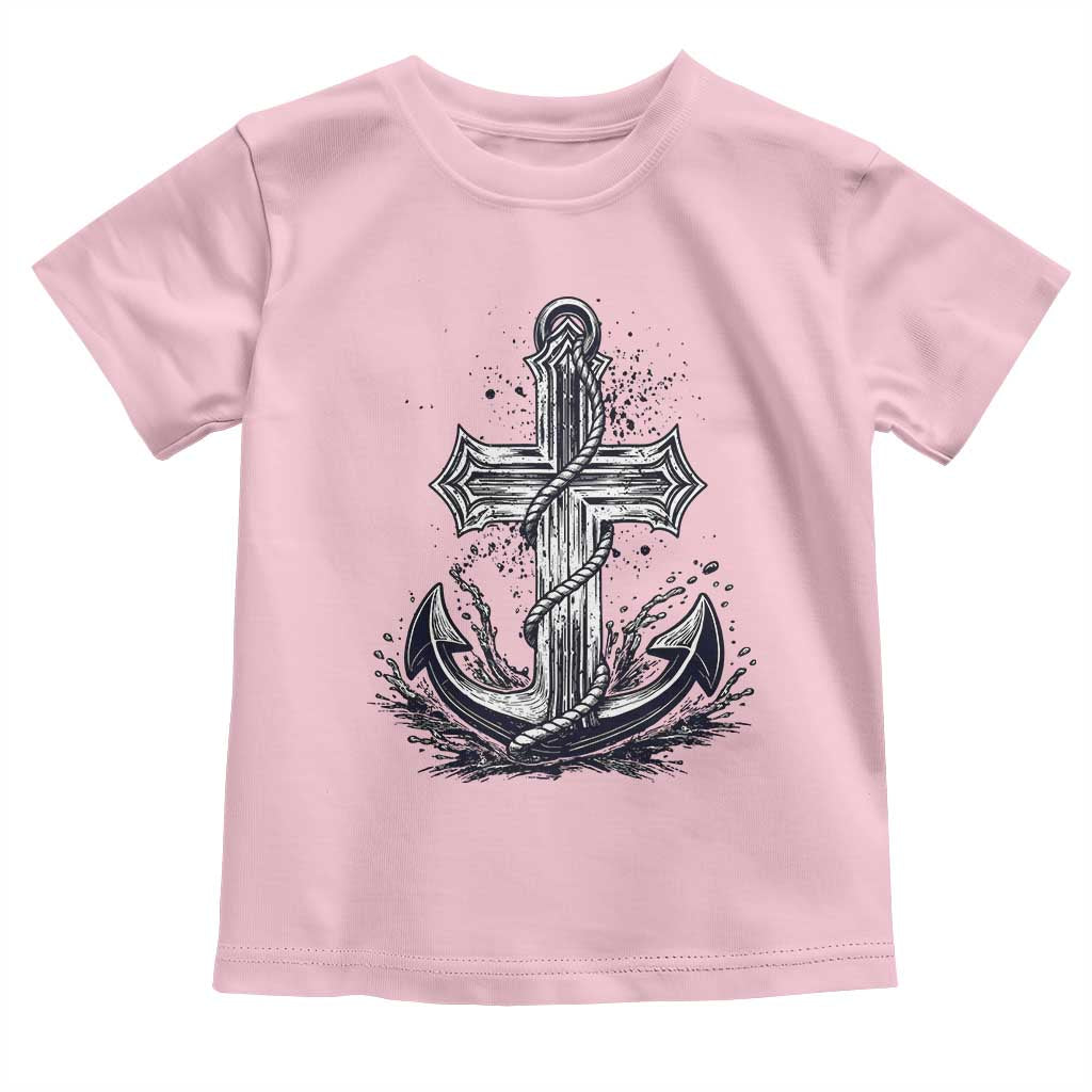 Faith Family Fishing Jesus Cross Anchor Toddler T Shirt Funny Christian Fisherman