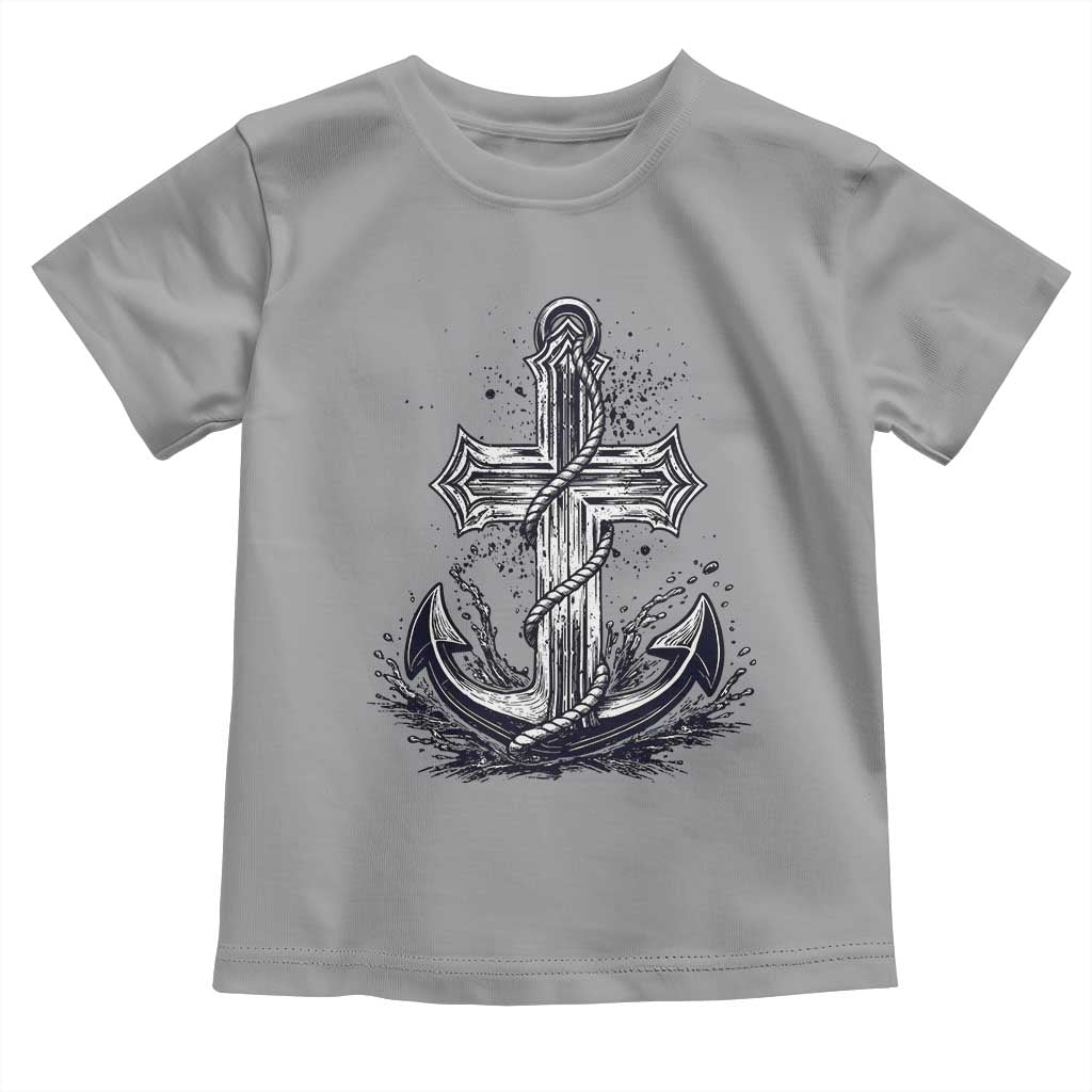 Faith Family Fishing Jesus Cross Anchor Toddler T Shirt Funny Christian Fisherman