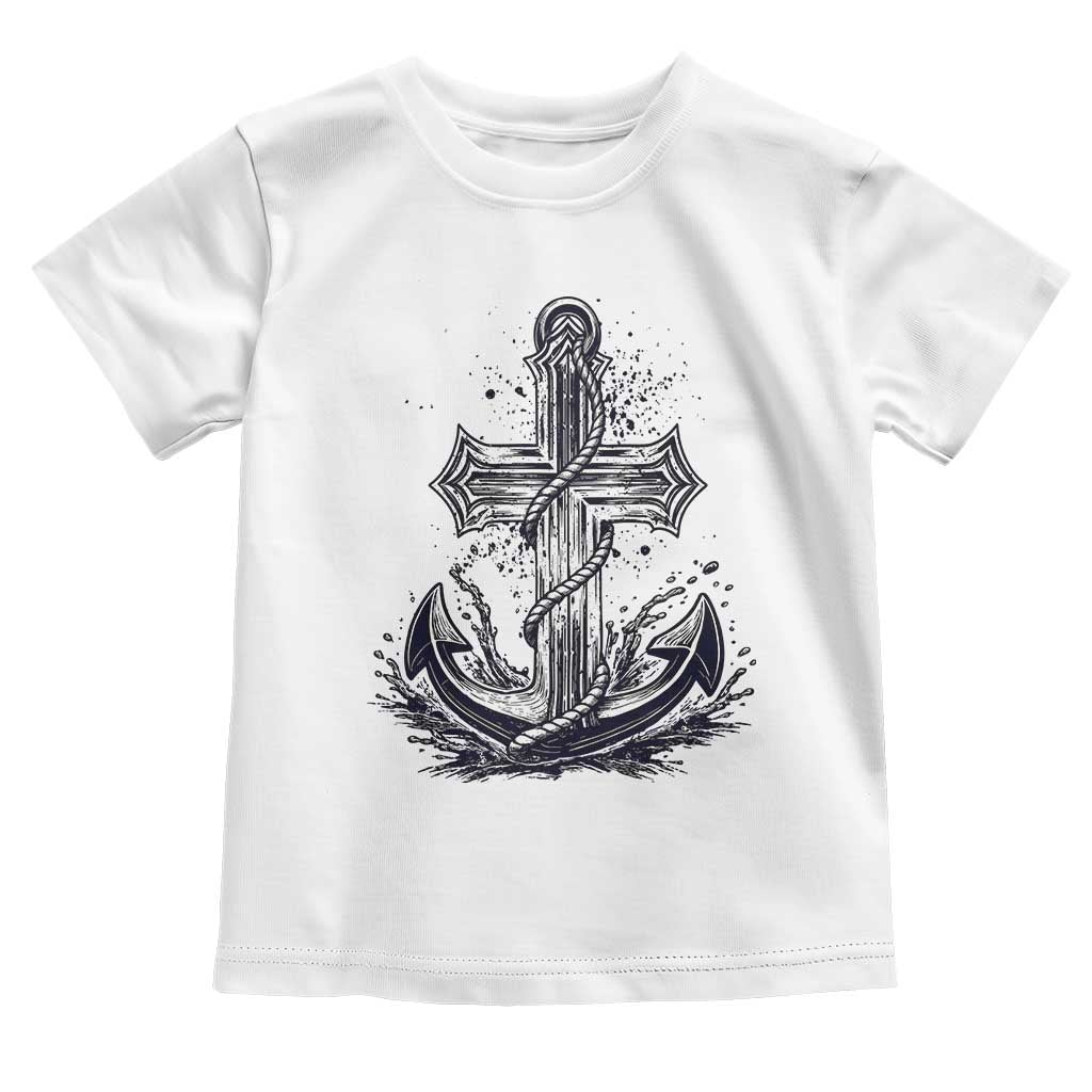 Faith Family Fishing Jesus Cross Anchor Toddler T Shirt Funny Christian Fisherman
