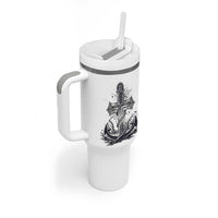 Faith Family Fishing Jesus Cross Anchor Tumbler With Handle Funny Christian Fisherman