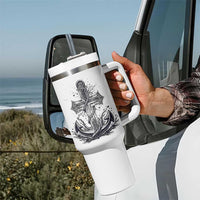 Faith Family Fishing Jesus Cross Anchor Tumbler With Handle Funny Christian Fisherman