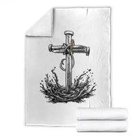 Faith Family Fishing Throw Blanket Christian Jesus Cross Fathers Day Gift