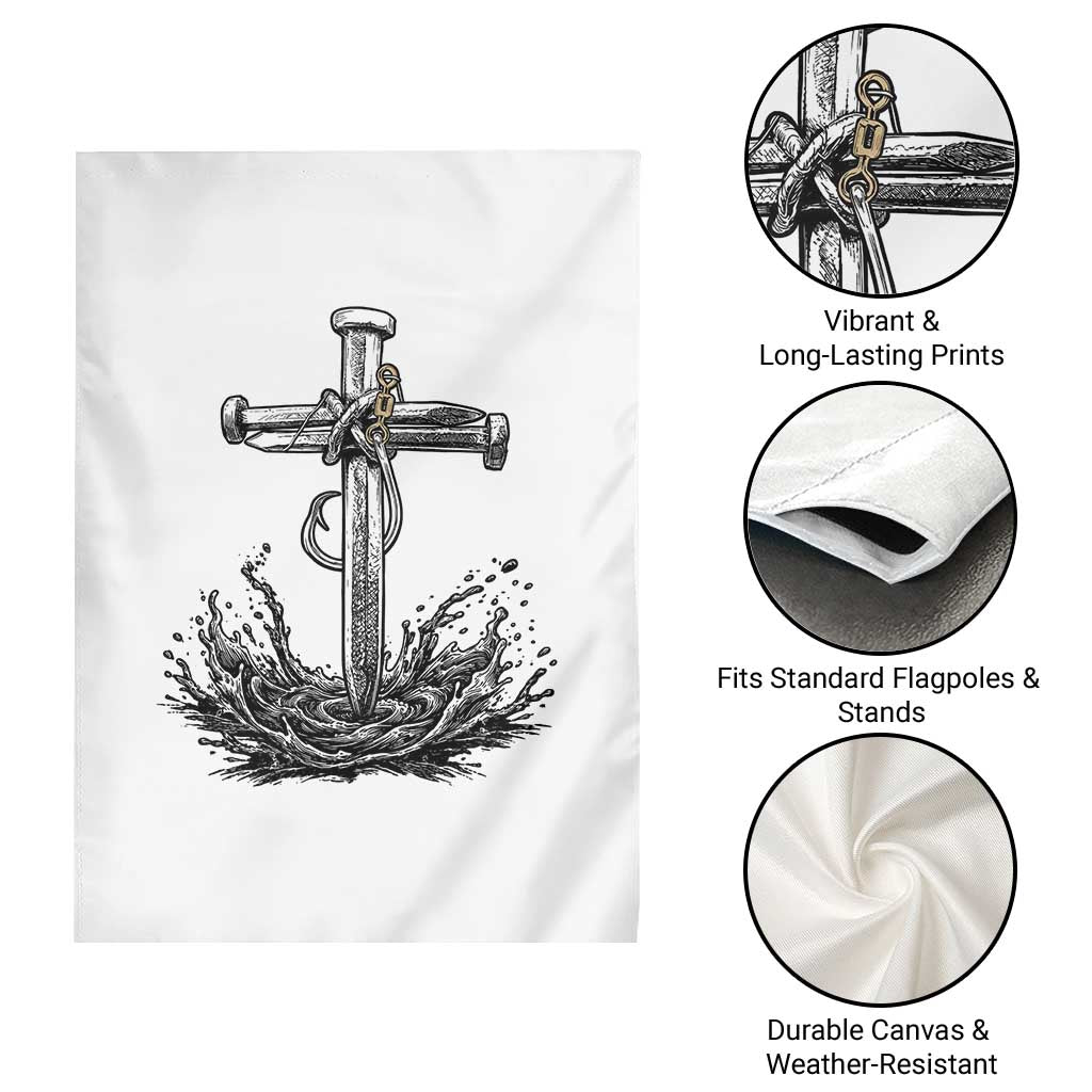 Faith Family Fishing Garden Flag Christian Jesus Cross Fathers Day Gift