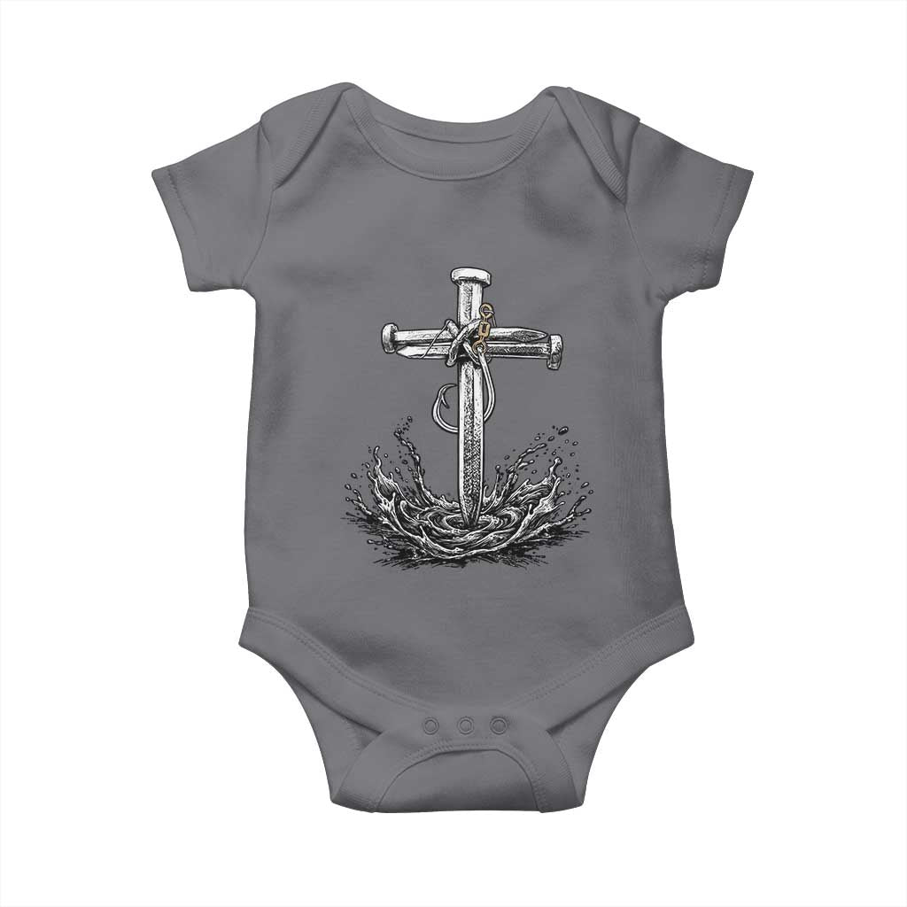 Faith Family Fishing Baby Onesie Christian Jesus Cross Fathers Day Gift