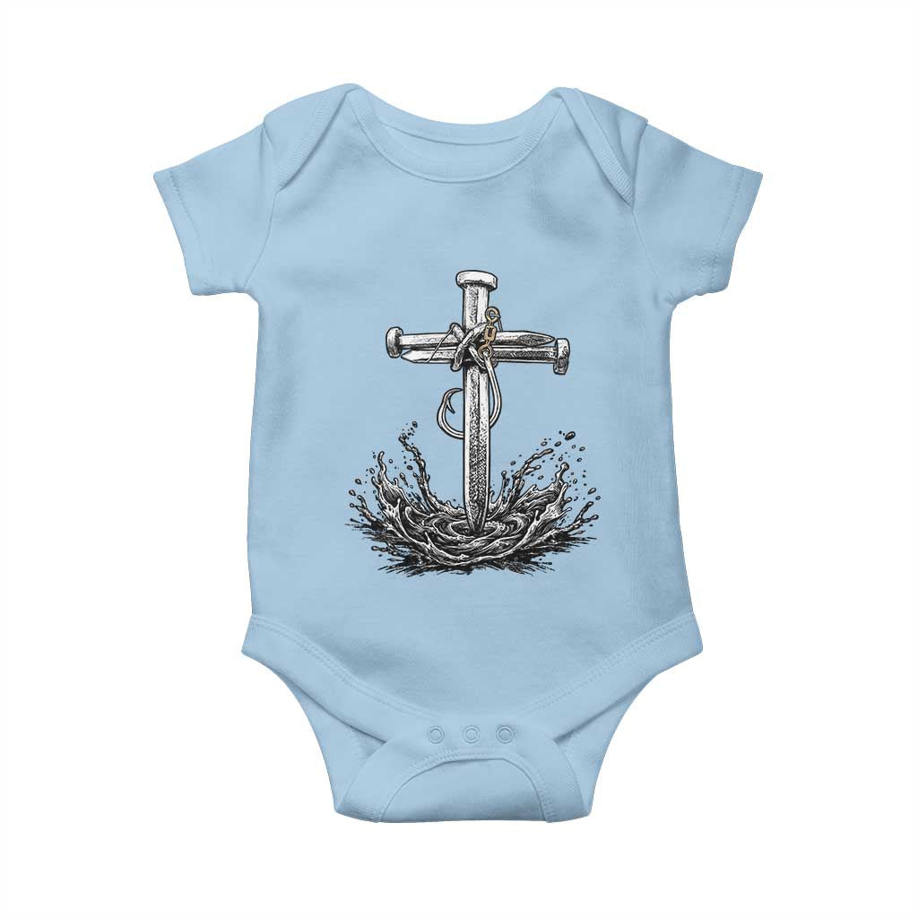 Faith Family Fishing Baby Onesie Christian Jesus Cross Fathers Day Gift