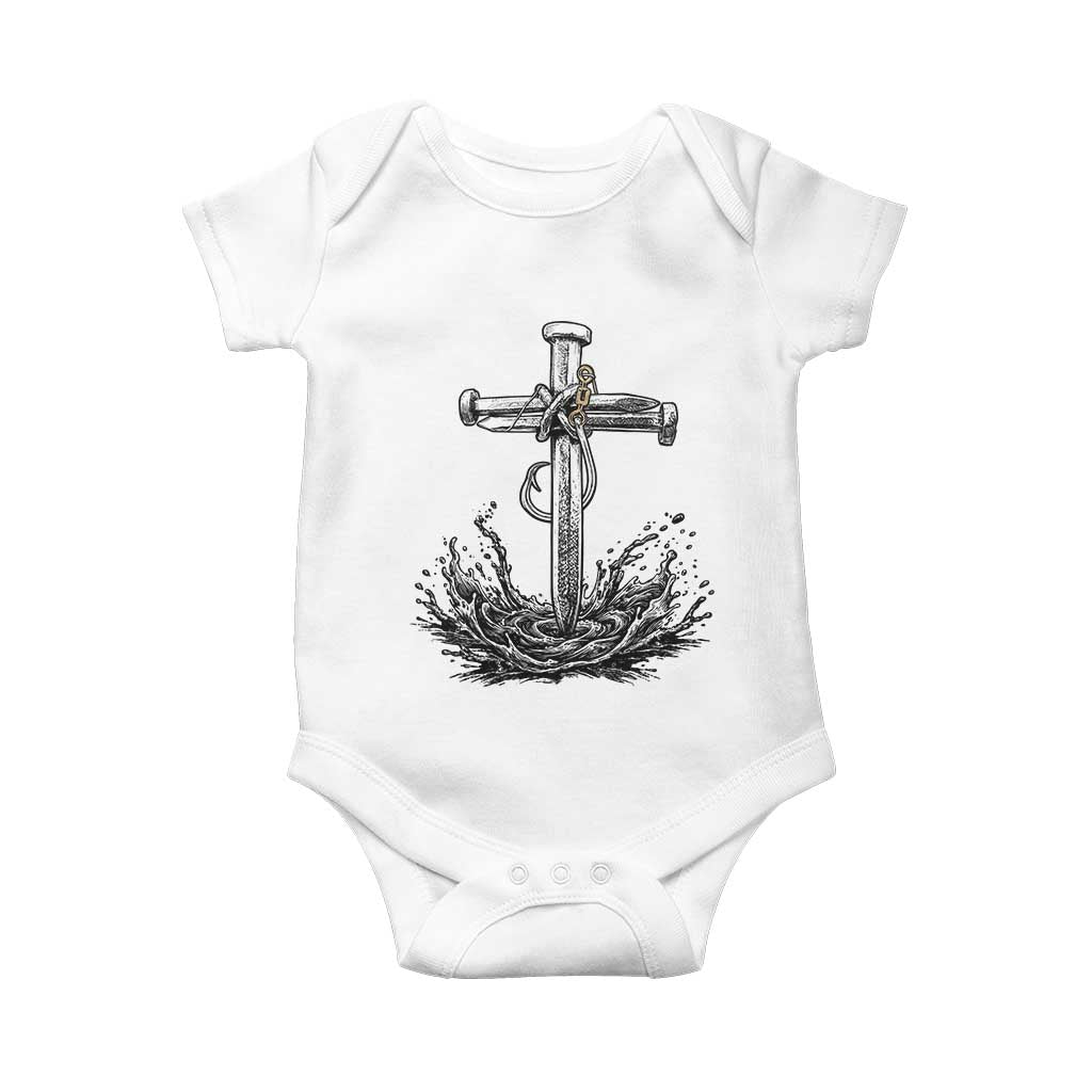 Faith Family Fishing Baby Onesie Christian Jesus Cross Fathers Day Gift